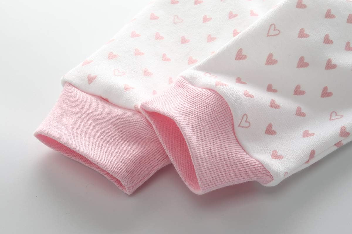 Unisex Newborn Baby Cotton 4-Pack Pants Embroidery Pringting Casual Leggings 0-24 Months for Boys and Girls