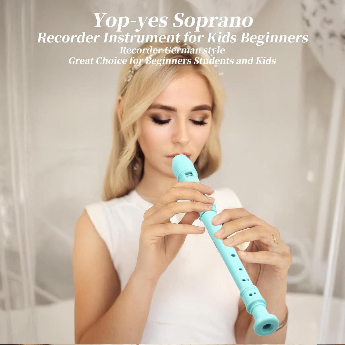 Recorder Instrument for Beginner Kids Adults,8-Hole Soprano Descant Recorder Music Flute with Cleaning Rod & Leather Case For School Student