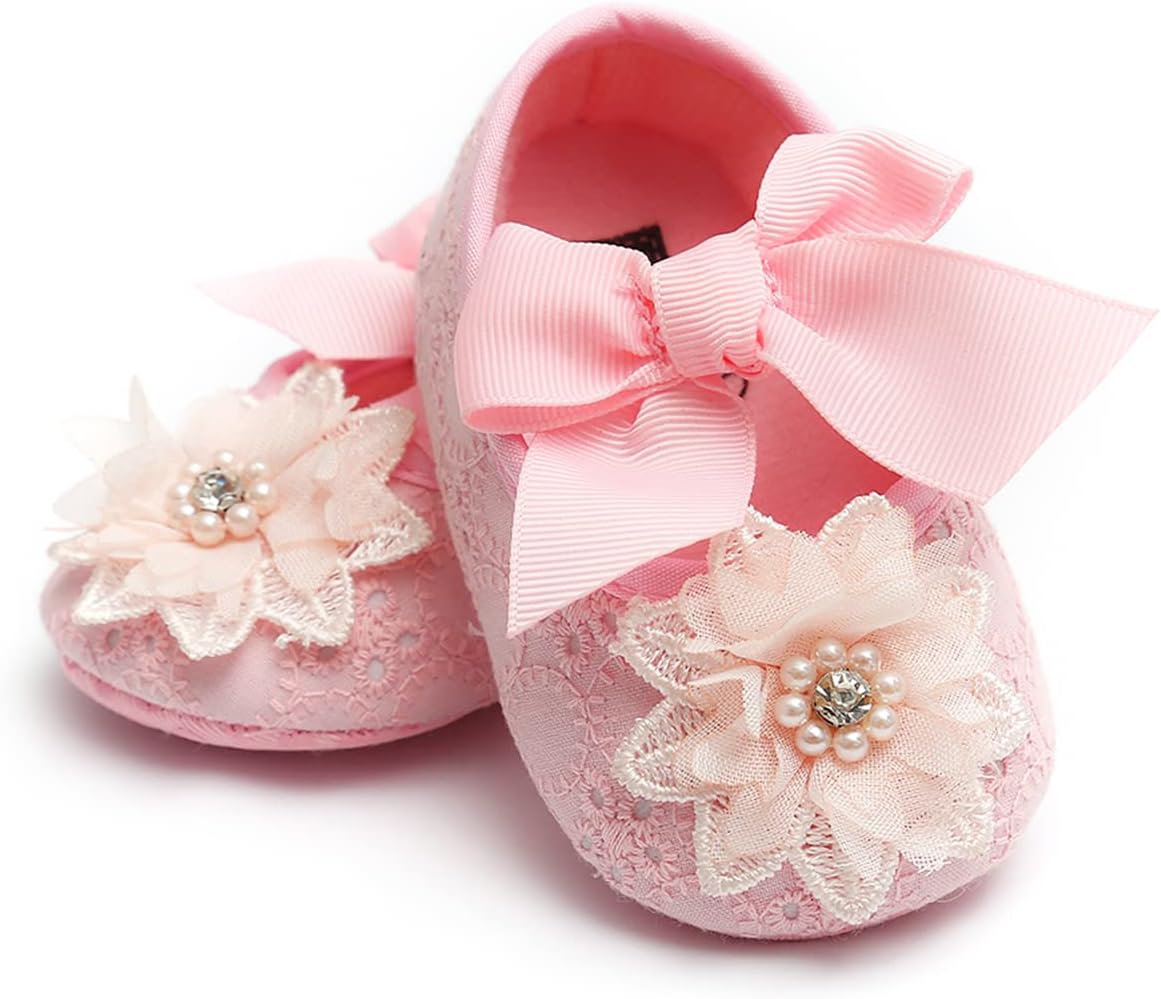 Baby Shoes Mary Jane Flats Non Slip Soft Sole Infant Toddler Sneakers First Walkers Party Christmas Dress Shoes