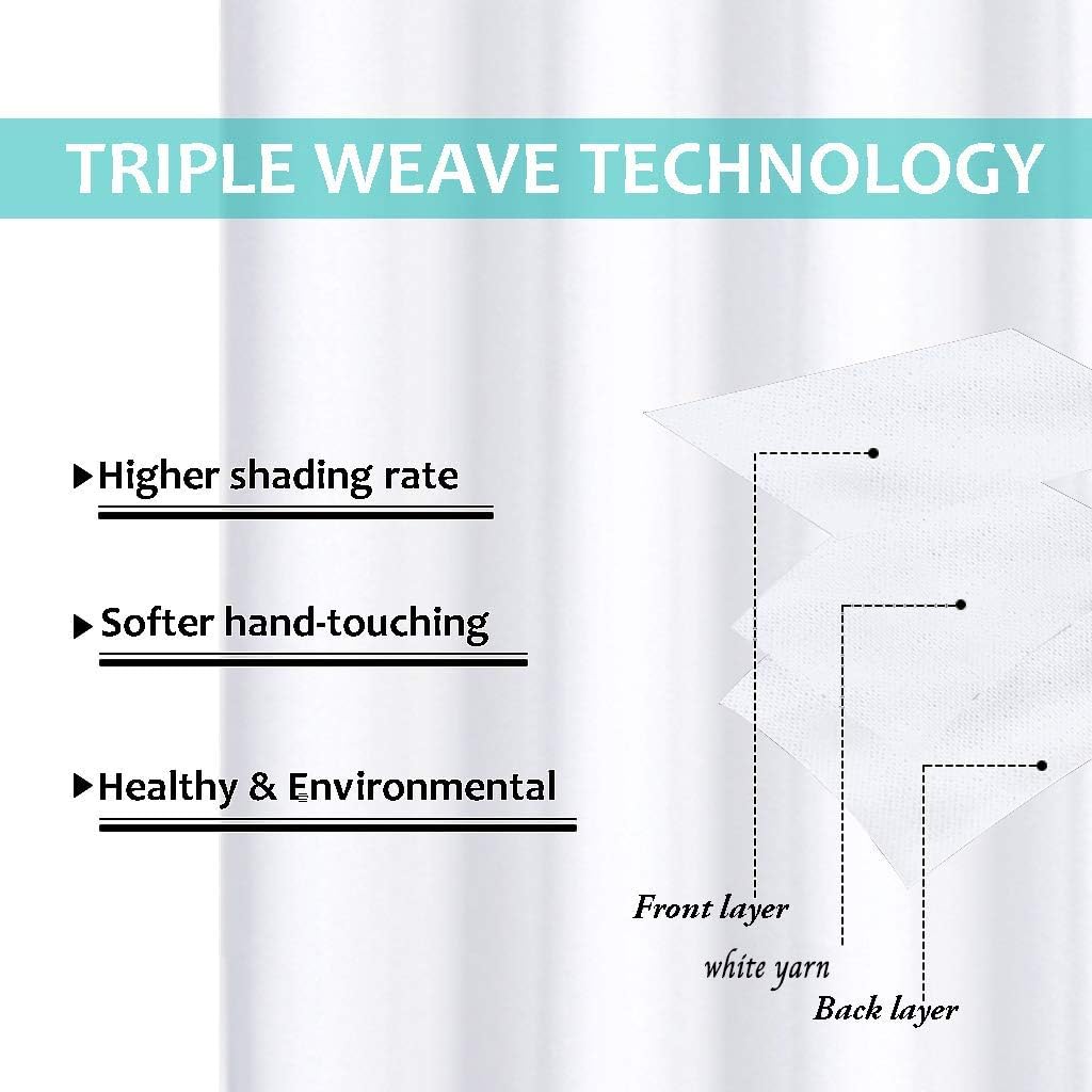 NICETOWN White Blackout Curtains 70 inches Long, 2 Pieces, 37" Wide Each Panel, Full Light Blocking Drapes with Black Liner for Nursery, Noise Reducing Thermal Insulated Draperies for Doorway