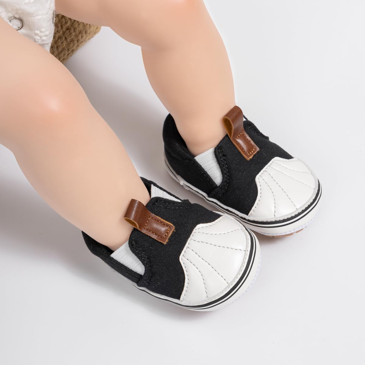 Morbido Infant Baby Boys Girls Canvas Sneaker Toddler Slip On Anti Skid Newborn First Walkers Candy Shoes for 0-18 Months