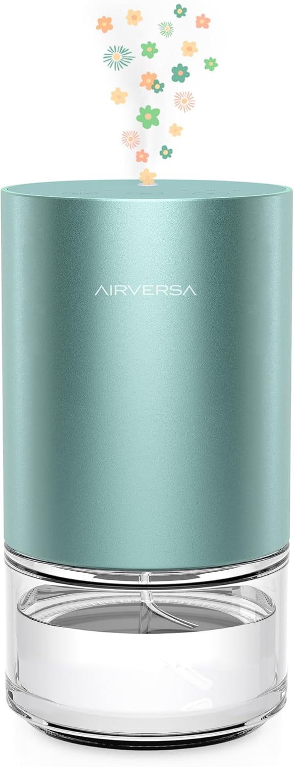 Essential Oil Diffuser Waterless Aromatherapy Diffusers for Home Large Room, Bedroom, Car, Office, Desk, Battery Operated, Small Diffuser for Pure Scent, 100mL Capacity, AN9 (Mint)