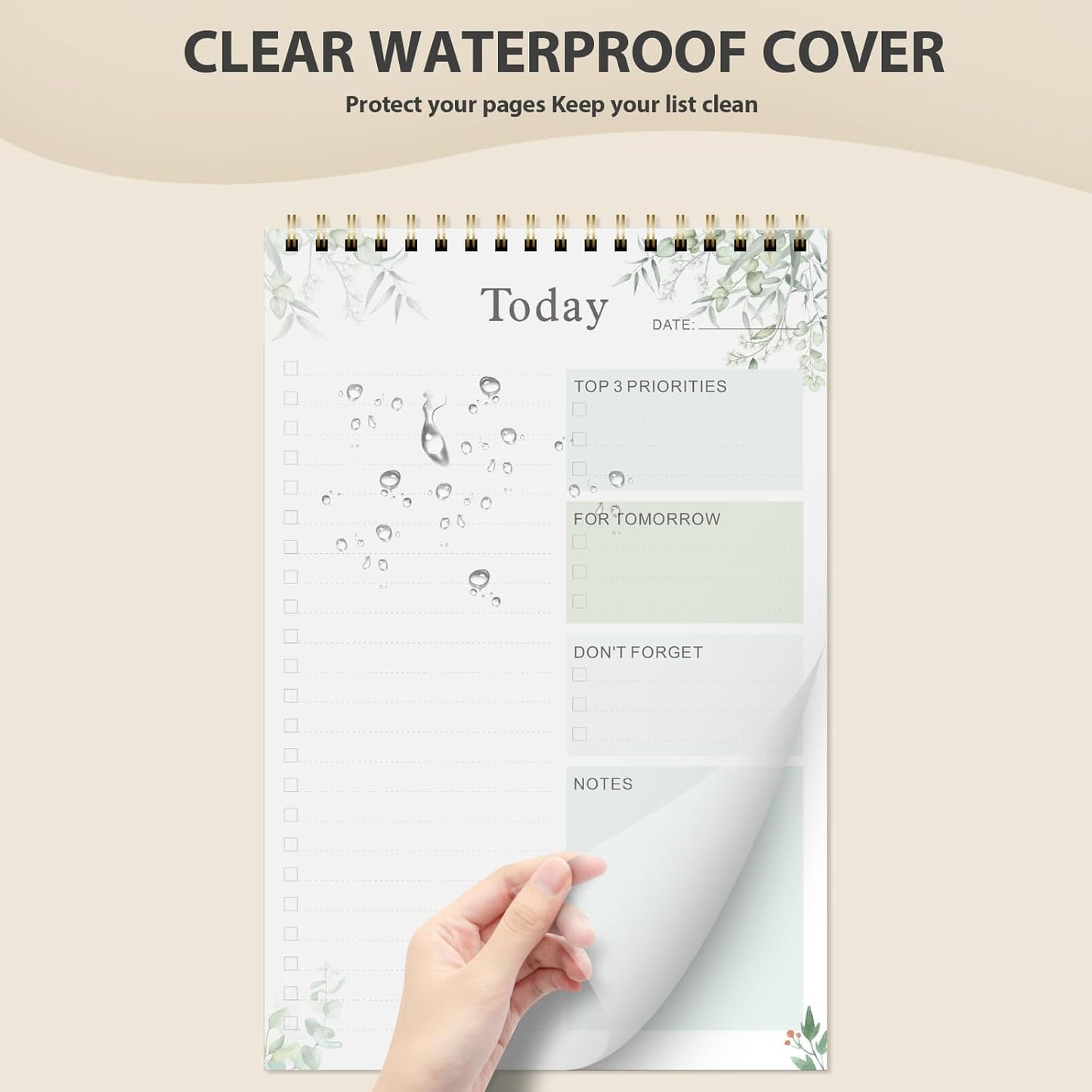 Weekly To Do List Notepad, Undated Planner with 52 Sheets (8.5''x11''), Desk Weekly Planner for Women & Man, Home School & Work (H-Leaf)