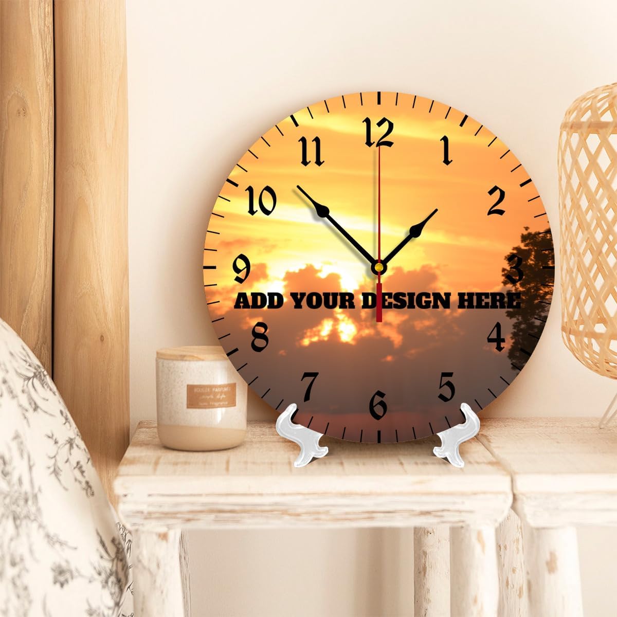 Generic Custom Wall Clock Personalized Clocks with Photo Text Logo Customize Gifts for Kitchen Bathroom Home Wedding Friend Family Lover, 12inch-30cm