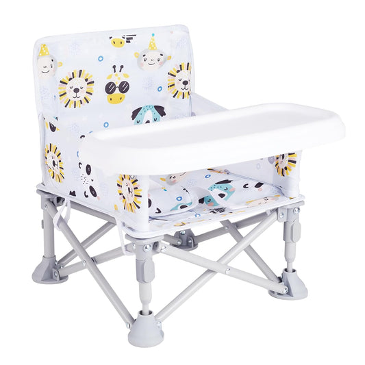Portable Baby Booster Seat with Tray, Toddler Booster seat for Dining, Camping, Travel, Baby Beach Chair 6 Months to 3 Years Old Indoor Outdoor Use CH2407