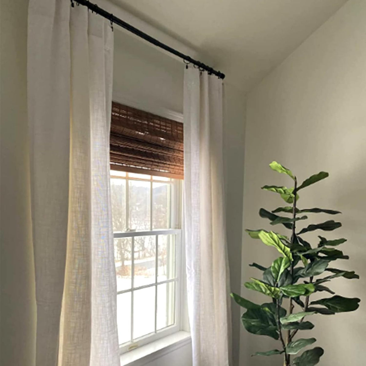 44 Pack Bronze Curtain Rings with Clips, Curtain Hooks Hangers Clip Rings for Hanging Drapes Bows Hat, Drapery Rings 1 in I D, Fits up to 5/8 in Diameter Curtain Rod.