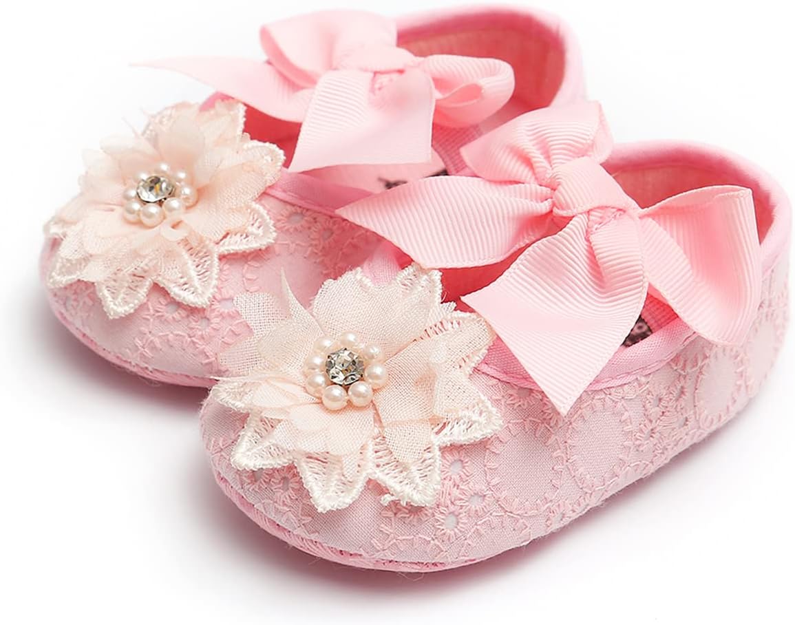 Baby Shoes Mary Jane Flats Non Slip Soft Sole Infant Toddler Sneakers First Walkers Party Christmas Dress Shoes