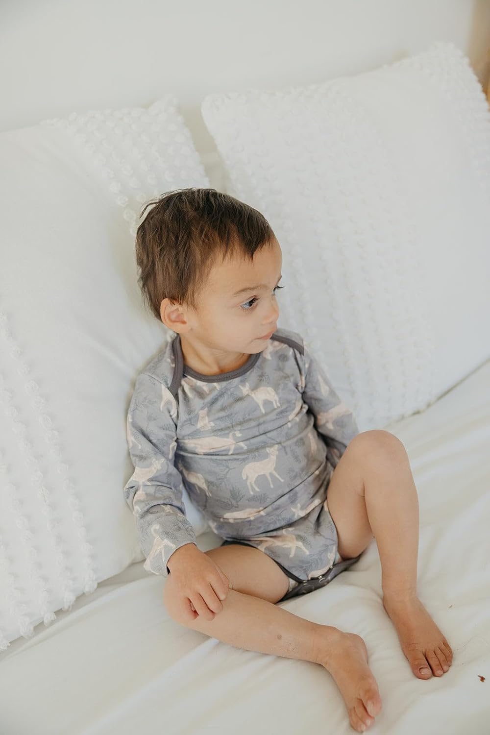 Copper Pearl Long Sleeve Bodysuit Baby: Ultra Soft Baby for Newborns, Boys, and Girls - Stylish, Comfortable, Overlap Shoulders, Premium Knit Fabric - Newborn, Timber