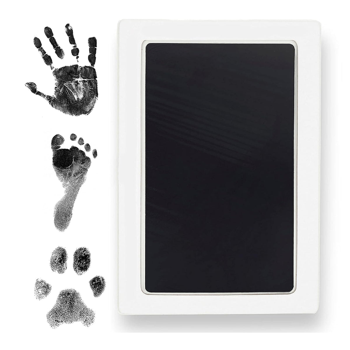 Clean Touch Ink Pad for Baby Handprints and Footprints – Inkless Infant Hand & Foot Stamp – Safe for Babies, Doesn’t Touch Skin – Perfect Family Memory or Gift – Black Standard Size [4 Pack]