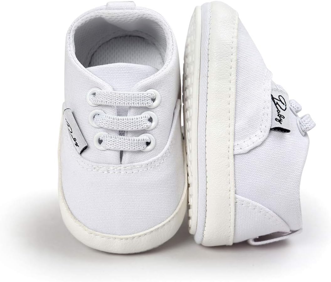 Morbido Infant Baby Boys Girls Canvas Sneaker Toddler Slip On Anti Skid Newborn First Walkers Candy Shoes for 0-18 Months