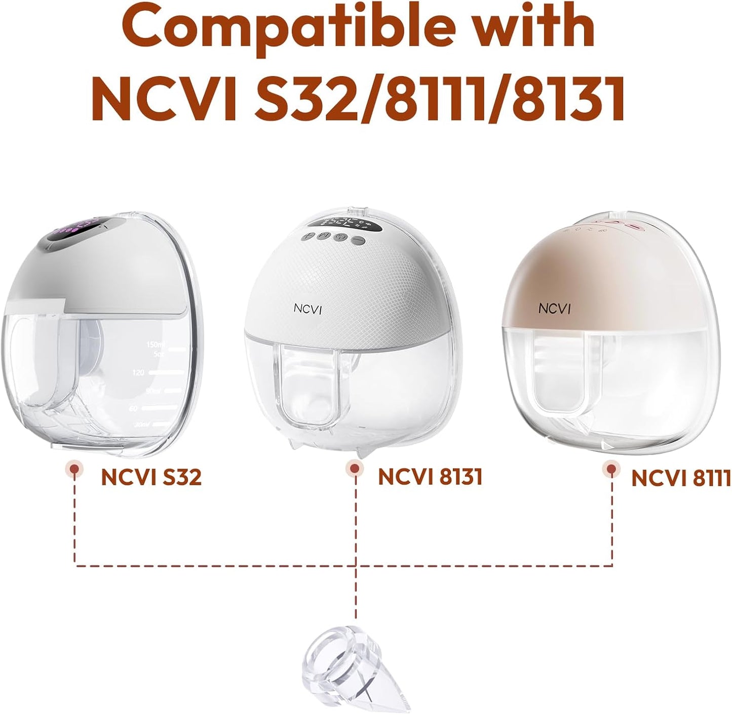 NCVI Duckbill Valves Compatible with NCVI Wearable Breast Pump 8111/S32/8131, Breast Pump Replacement Accessories, 2 Pack Set
