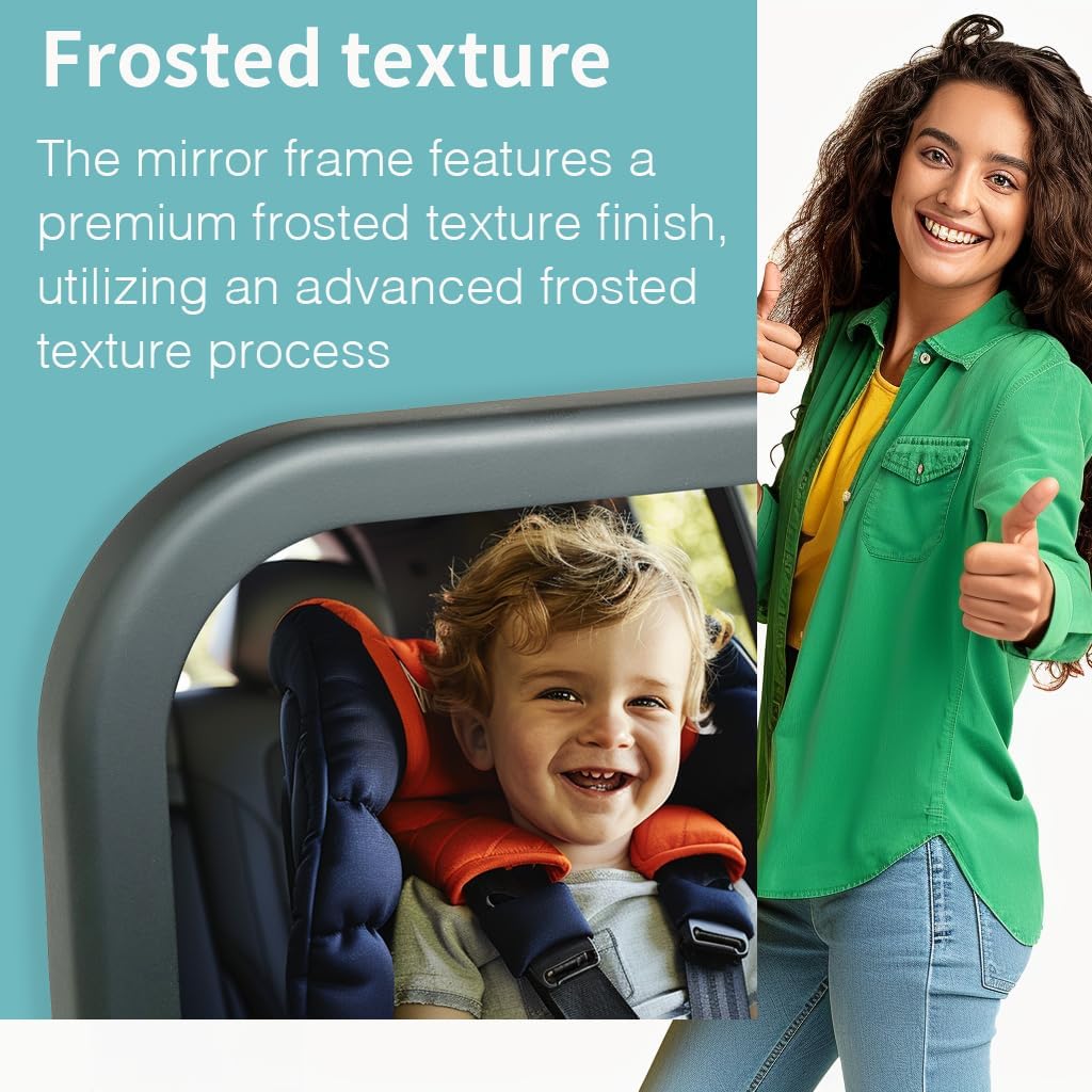 Funbliss 2-Pack Baby Car Mirror - Shake-Proof & Shatterproof, 360° Adjustable Angle, Clear Wide View for Rear-Facing Infants, Easy Install, Perfect Baby Travel Gear & Carseat Accessories