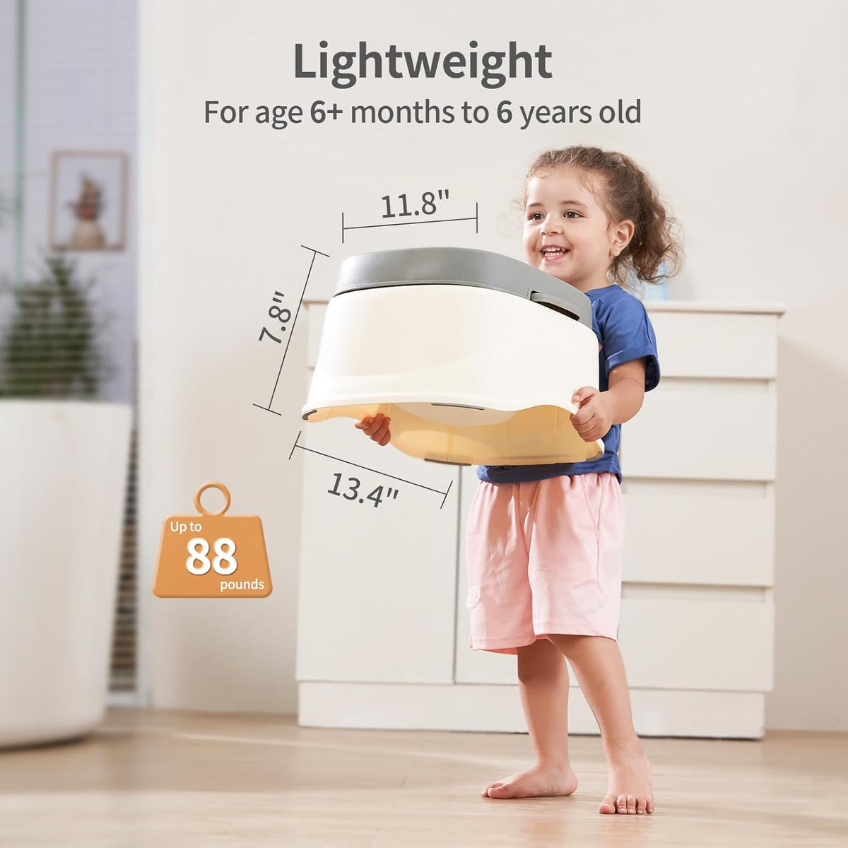 Toddler Toilet Training Potty, 3-in-1 Kids Potty Training Toilet Toddler Potty Seat for Boys & Girls