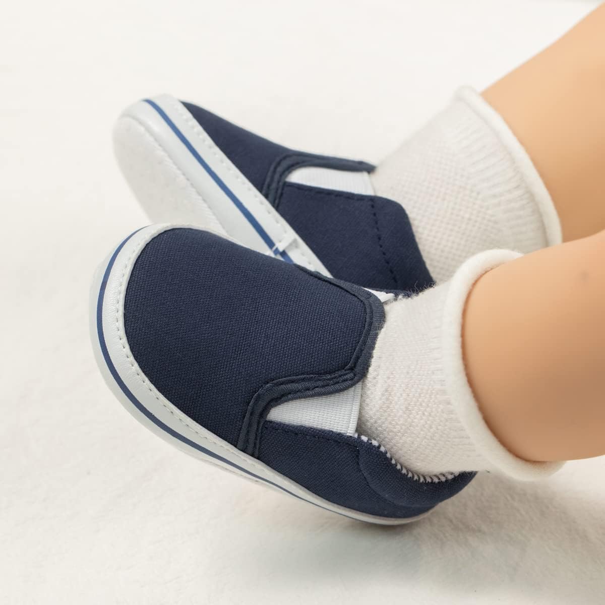 Morbido Infant Baby Boys Girls Canvas Sneaker Toddler Slip On Anti Skid Newborn First Walkers Candy Shoes for 0-18 Months