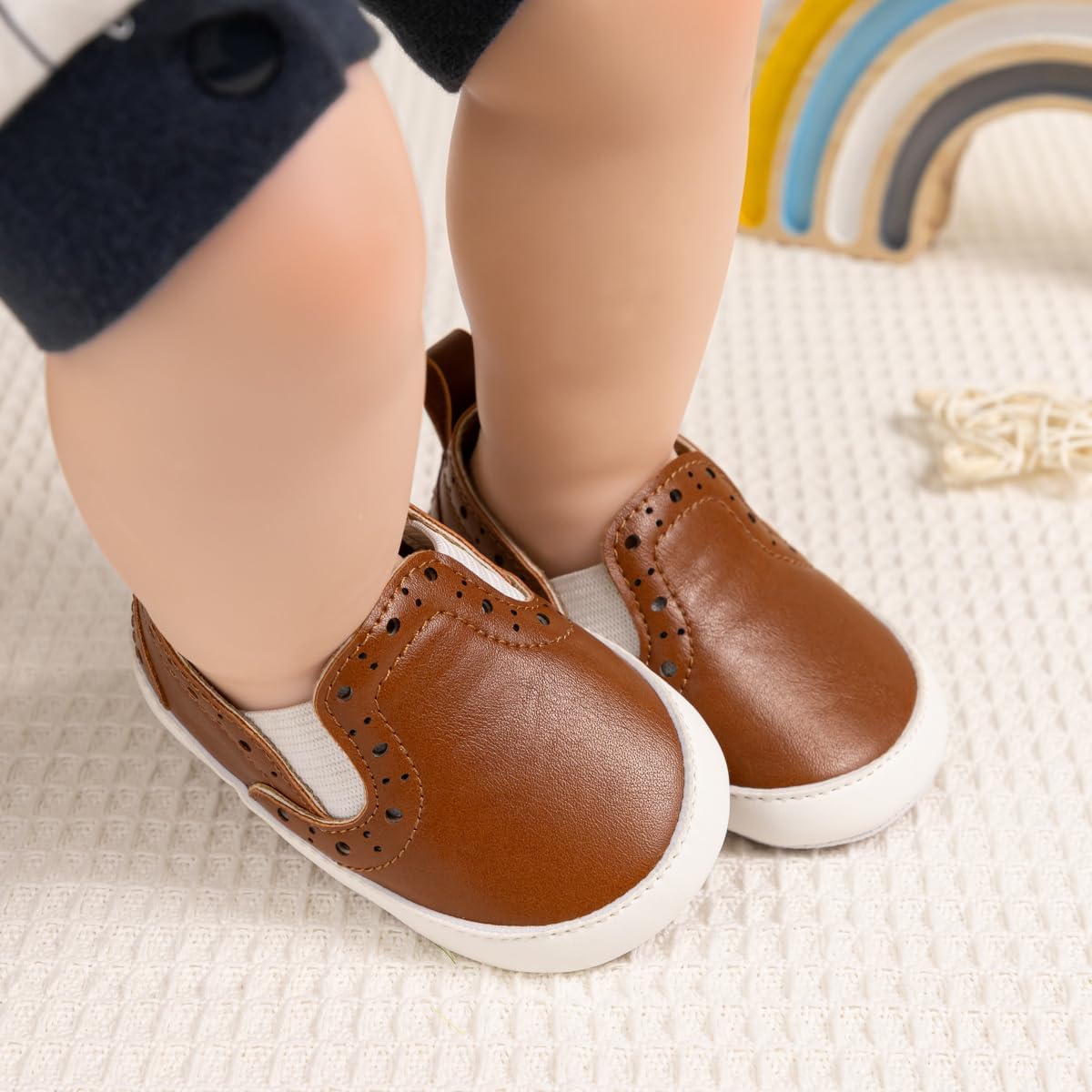 Morbido Infant Baby Boys Girls Canvas Sneaker Toddler Slip On Anti Skid Newborn First Walkers Candy Shoes for 0-18 Months