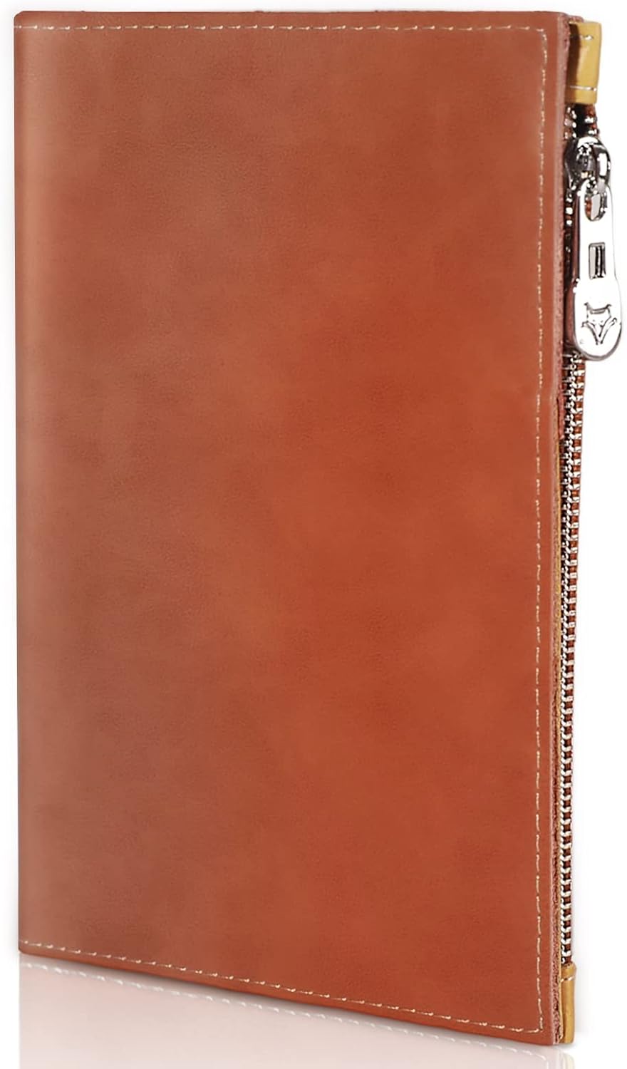 Real Leather Wallet Slim RFID Blocking Passport Holder Travel Document Organizer Blue (Brown)