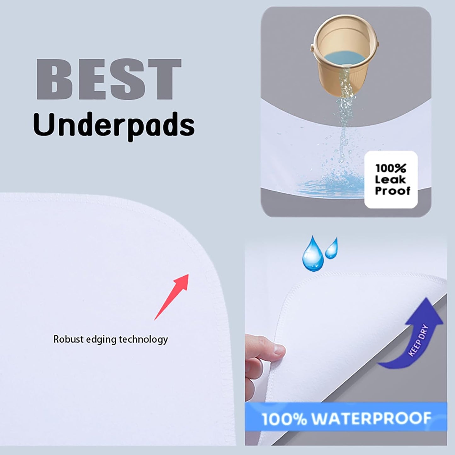 Mattress Protector,Flannel Cotton Underpads for Kids, Adults,Pets,Bed, Couch, Sofa, Floor,Home