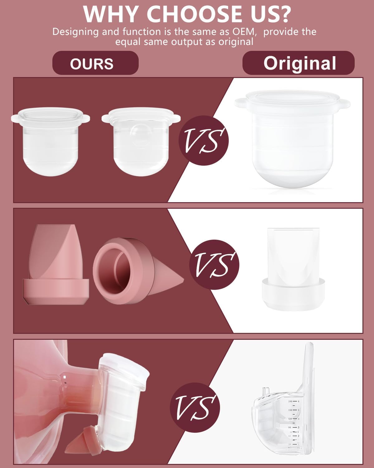 8PC Duckbill Valves for Momcozy M6/M5/V1/V1 Pro/V2/V2 Pro Breast Pump, Replace for Momcozy Pump Parts Valve,Breastfeeding Essentials, Not Original Parts, 8PC Red Valves