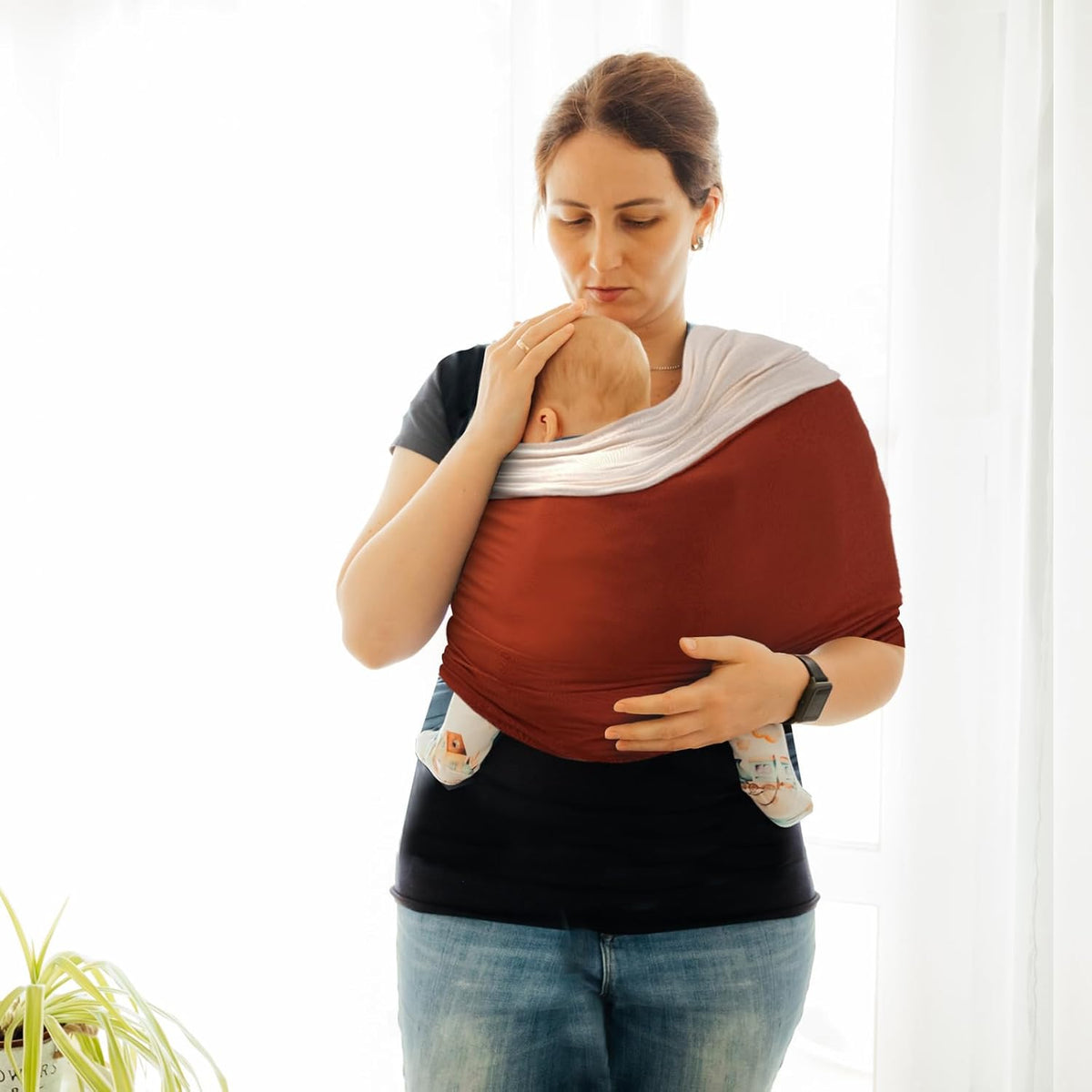 TKKOK Baby Wrap Carrier, Unisex Baby Carrier, Lightweight & Ultra Soft, Easy to Wear Baby Wrap, Perfect for Newborn Toddlers