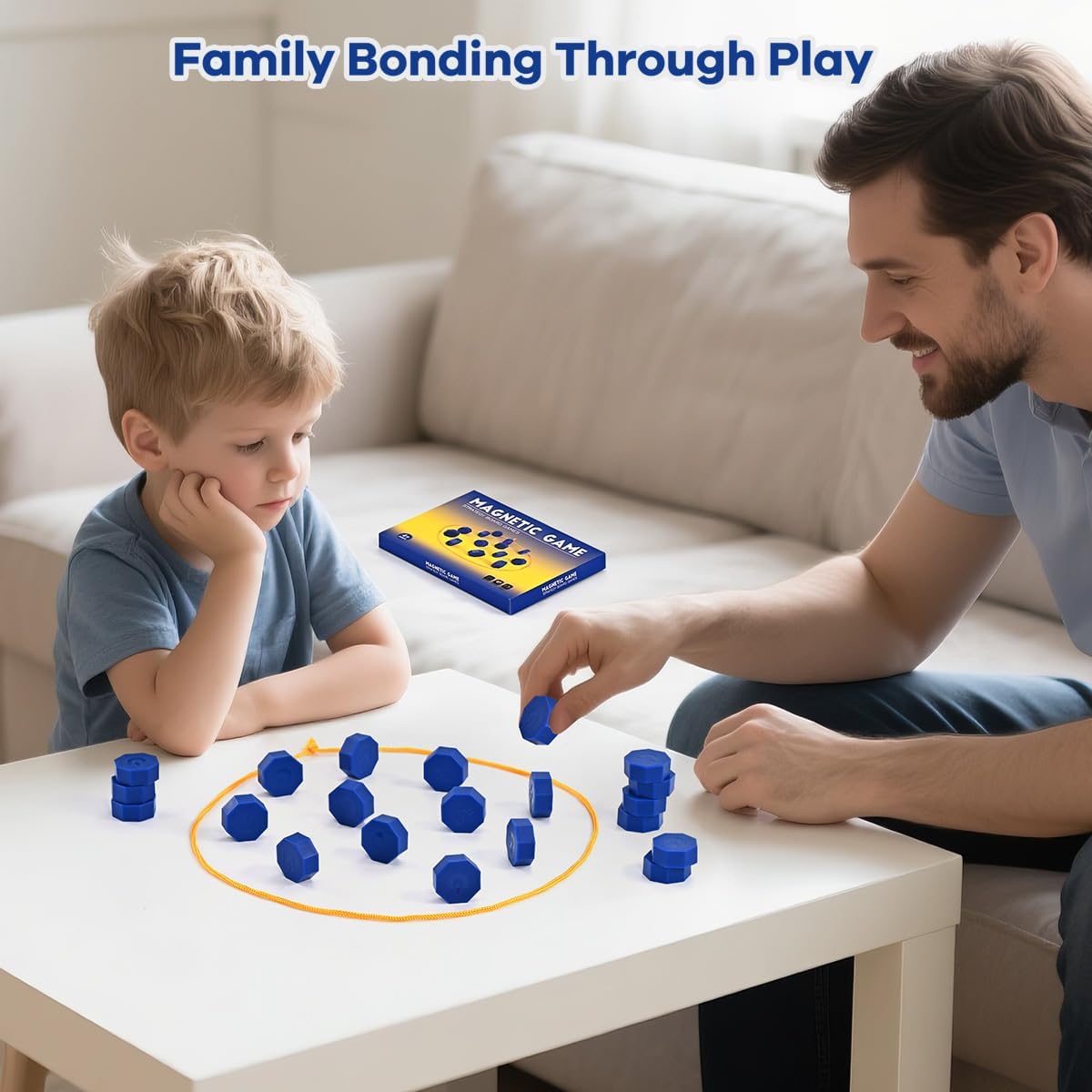 Magnet Game with String, Magnetic Chess Game for Family & Party & Travel & Camping - Puzzle Strategy Games, 2 Player Games for Kids & Adults