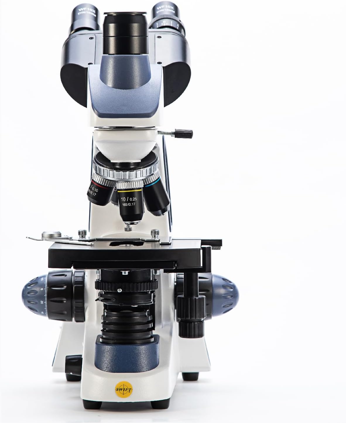 SWIFT Compound trinocular Microscope, 40X-2500X Digital Lab trinocular Compound LED Microscope with 3MP USB Camera and Slides,Mechanical Stage