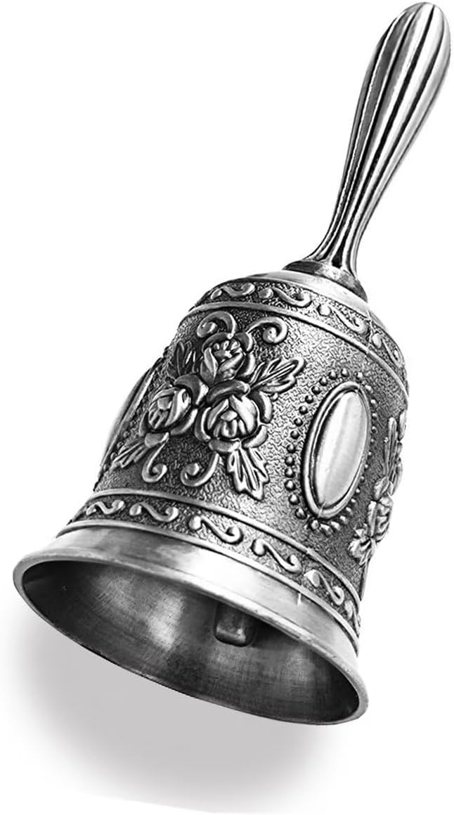Hourwof Metal Wedding & Christmas Bells - Decorative Service Call Bells, Silver