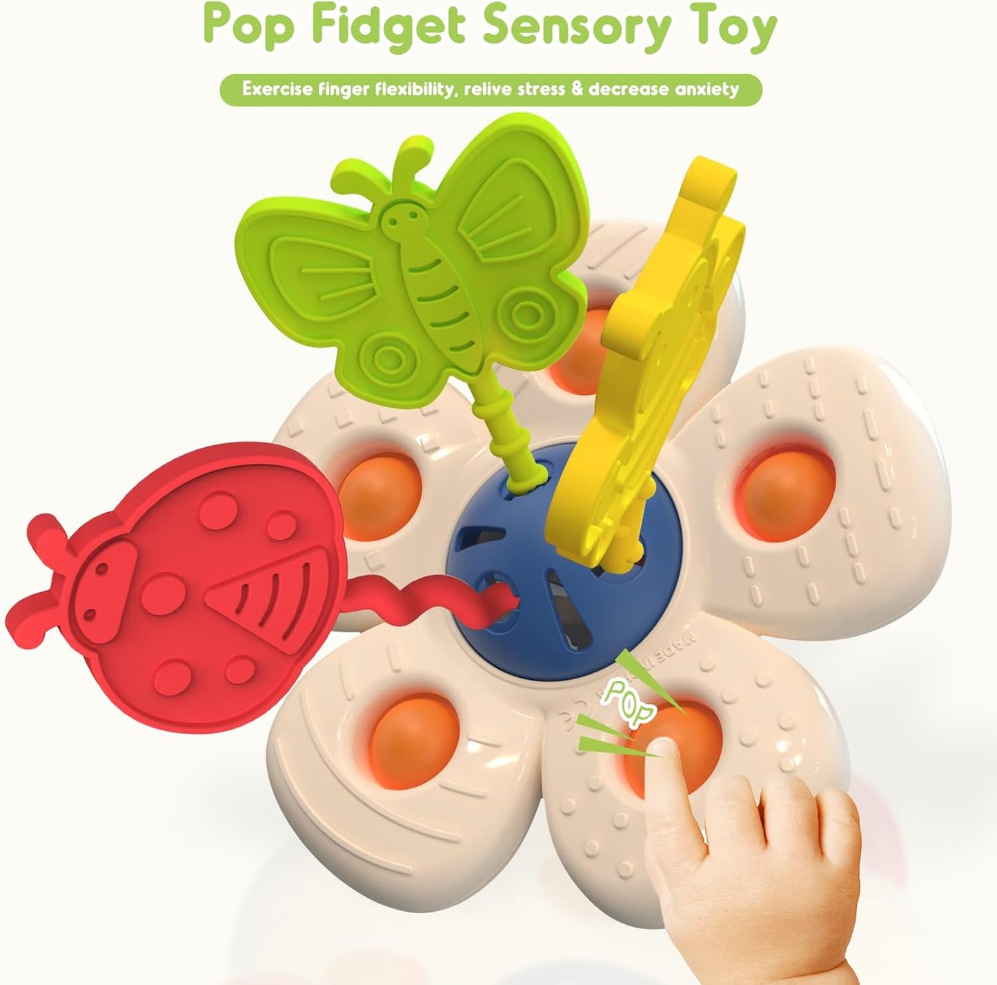 Baby Sensory Chew Toy for 6-12-18 Months, Soft Silicone Pull String Travel Toy for Car Seat & Stroller, Develops Fine Motor Skills & Vision, Early Learning Gift for Newborns and Toddlers Boys Girls