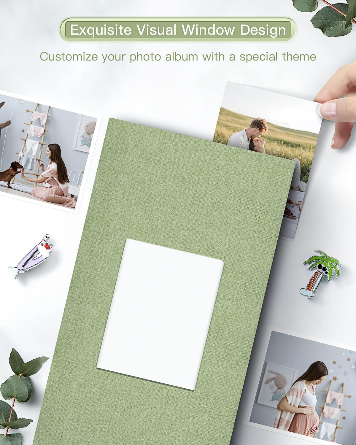 popotop Photo Album 4x6-420 Photos Photo Books with 420 Horizontall Pockets,Linen Cover Albums for Family Wedding Anniversary Baby Vacation Pictures