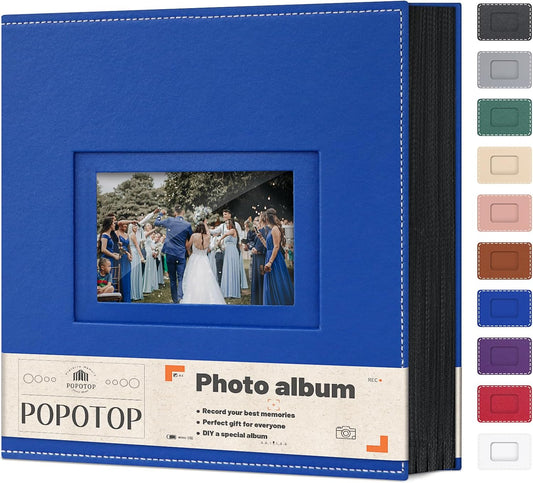 Popotop Photo Album 4x6 800 Pockets with Leather Hardcover Cover, Large Photo Album Binder Book with 80Pcs Pages for Family Travel Wedding Baby Gifts