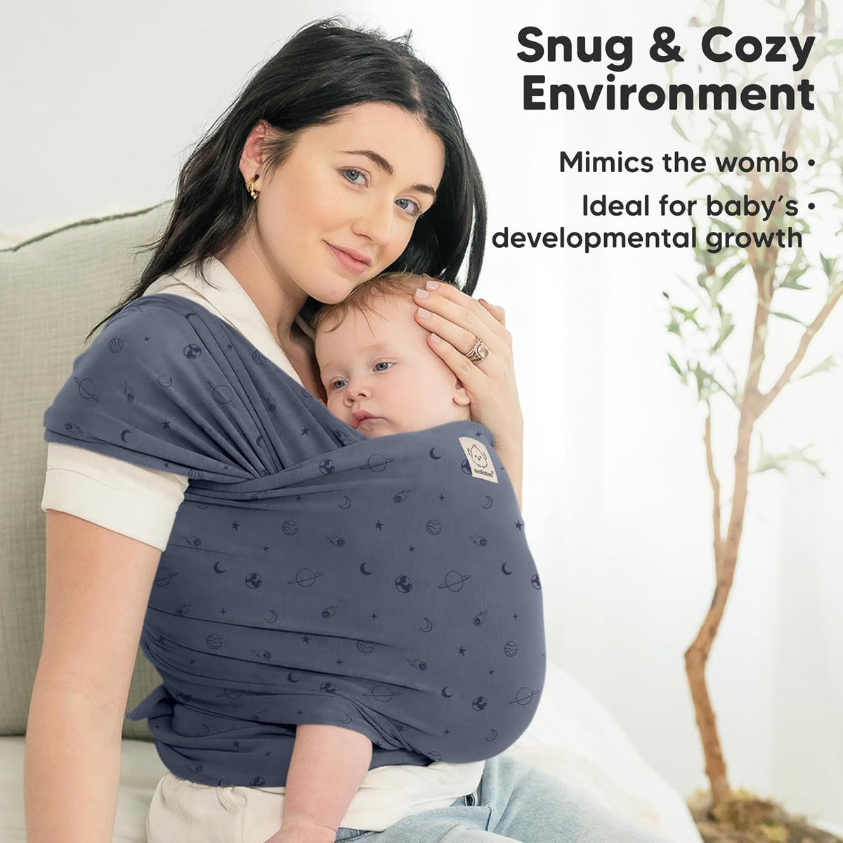 KeaBabies Baby Wrap Carrier - All in 1 Original Baby Carrier Newborn to Toddler Sling, Easy to Wear, Hands Free Bonding, Lightweight, Breathable Infant Wraps (Planets)