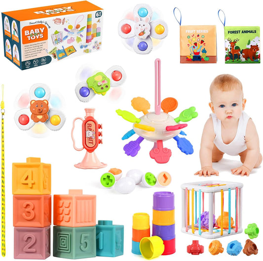 Montessori Toys for Babies 6-12 Months, 8 in 1 Soft Sensory Toddler Bath Toys for Babies, Montessori for 1 Year Old