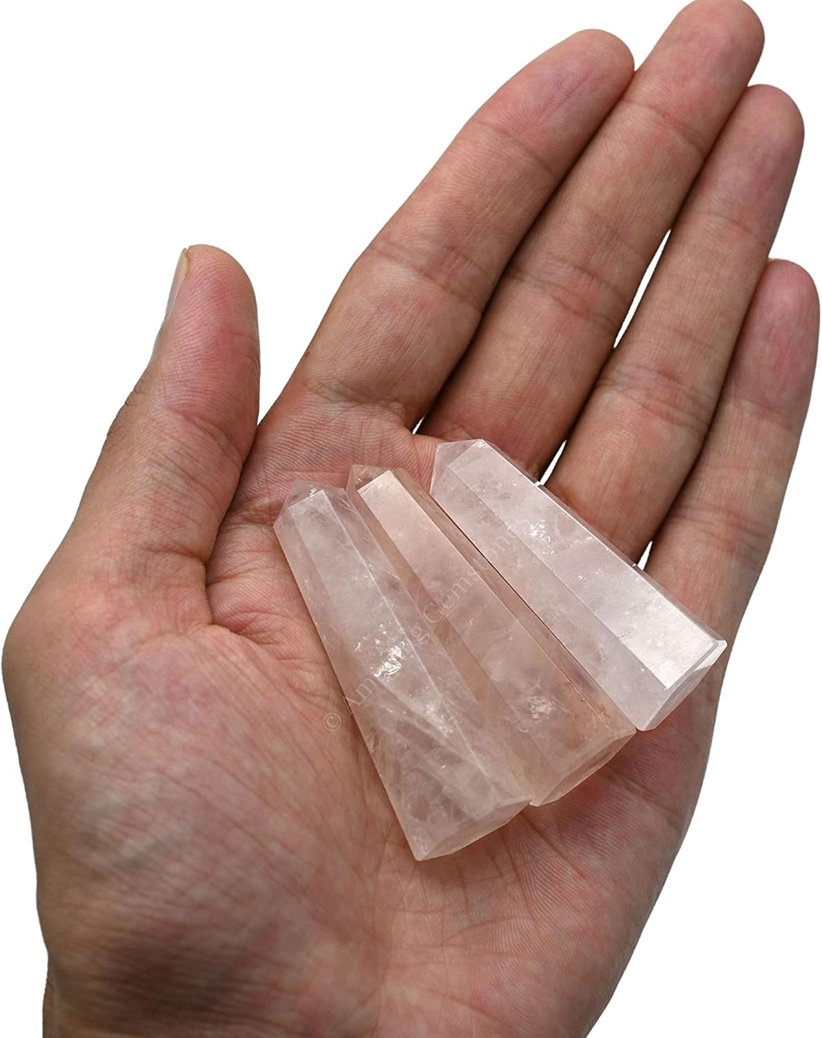 Amazing Gemstone Set of 3 Amethyst, Rose Quartz, Black Tourmaline Crystal Towers - Natural Healing Crystal Point Obelisk for Reiki Healing and Crystal Grid (2 Inch to 3 Inch)