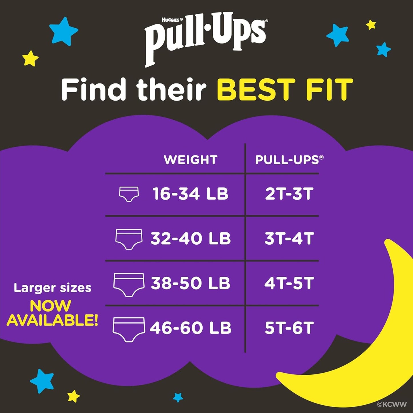 Pull-Ups Boys' Night-Time Potty Training Pants, Size 5T-6T Overnight Training Underwear (46-60 lbs), 44 Ct