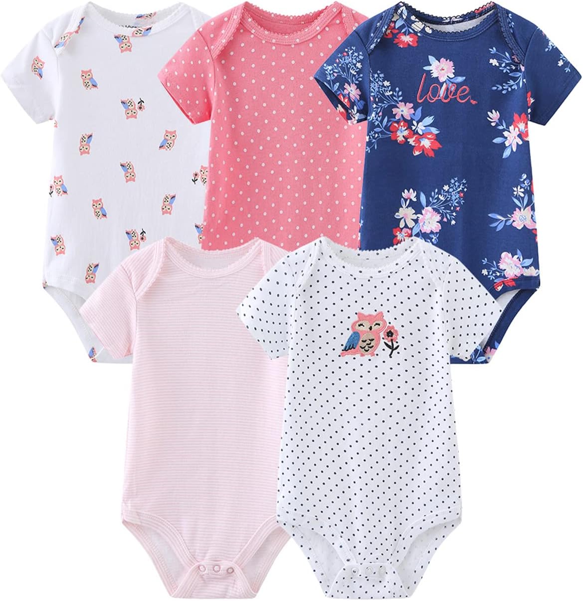 Newborn Layette Gift Set Bodysuits Pants for Baby Girl and Boy 24 Piece 100% Cotton Essentials and Accessories