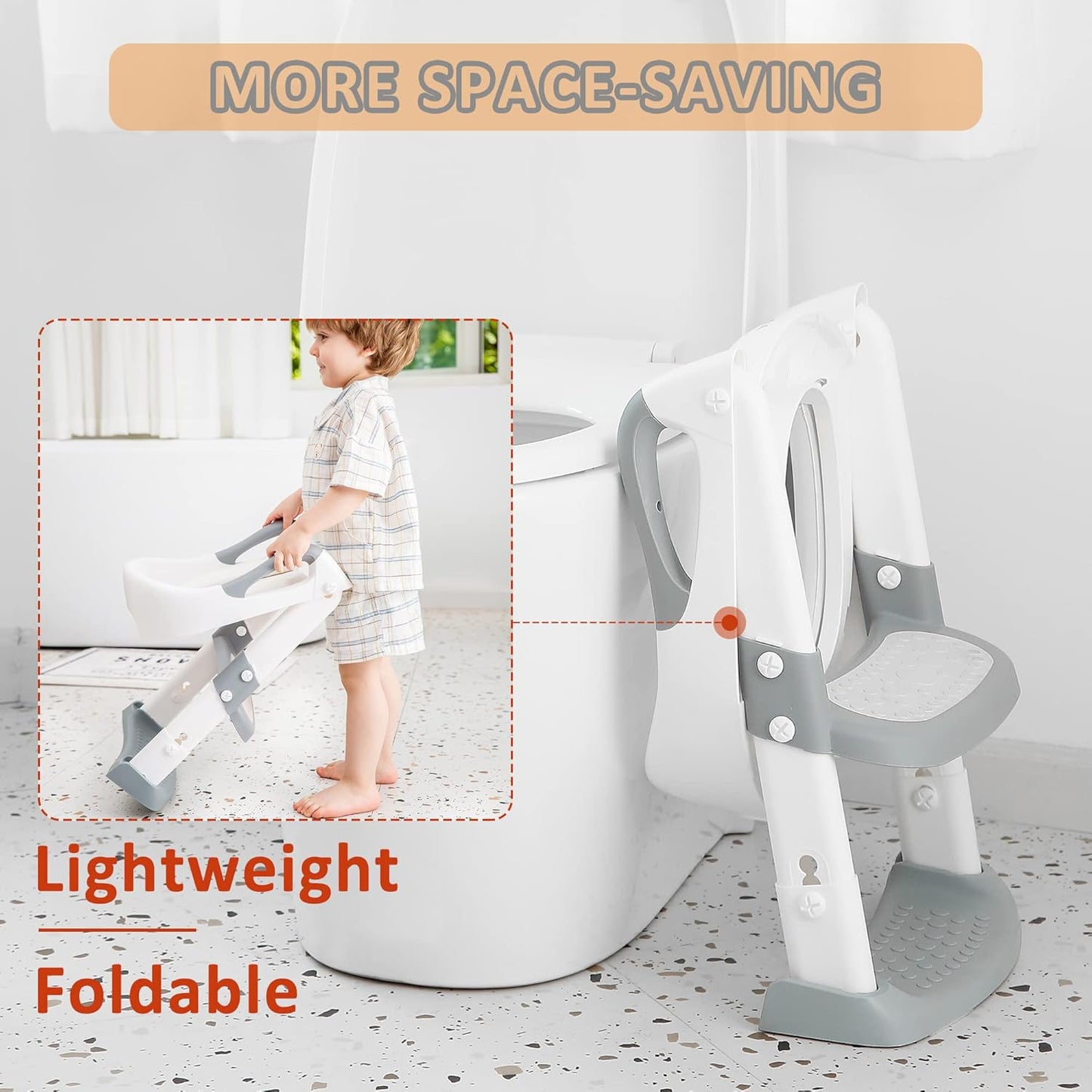 JASSONE® Potty Training Seat, Toddler Step Stool, 2 in 1 Toilet for Kids, Baby Seat with Splash Guard and Anti-Slip Pad for Boys Girls, Blue
