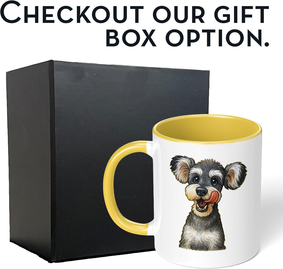 Personalized Coffee Mug, Custom Photo Caricature Gift, Funny Customized Coffee Gift for Men & Women, Custom Mugs with Pictures, Yellow 11oz Customized Ceramic Tea Cup