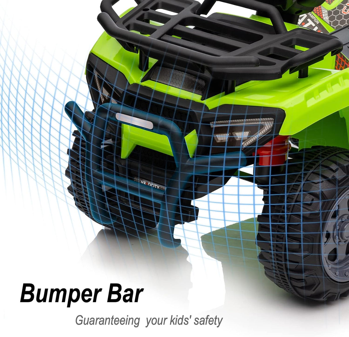 Kids ATV 4 Wheeler, 6V Ride-On Toy for Toddlers 1-3 Boys & Girls with Music, Forward & Reverse - Green