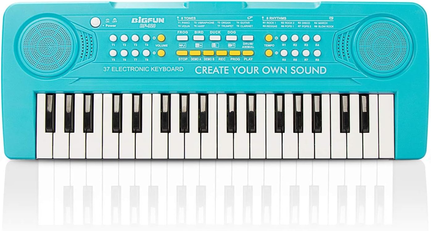 Kid Keyboard Piano - 37 Keys Toddler Keyboard Multifunction Music Educational Instrument Toy Electronic Piano for 3, 4, 5, 6, 7, 8 Girls and Boys (Blue)
