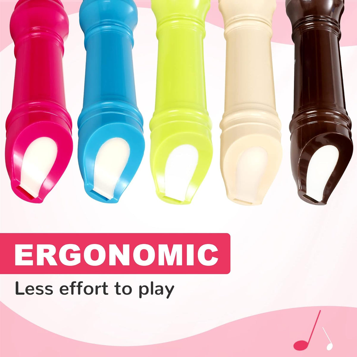 CONJURER 5Pc Soprano Recorder Instrument for Kids Student - German Fingering 8 Hole Flute ABS Descant Recorders for Beginners with Cleaning Rod and Bag for Kids over 3 Years Old