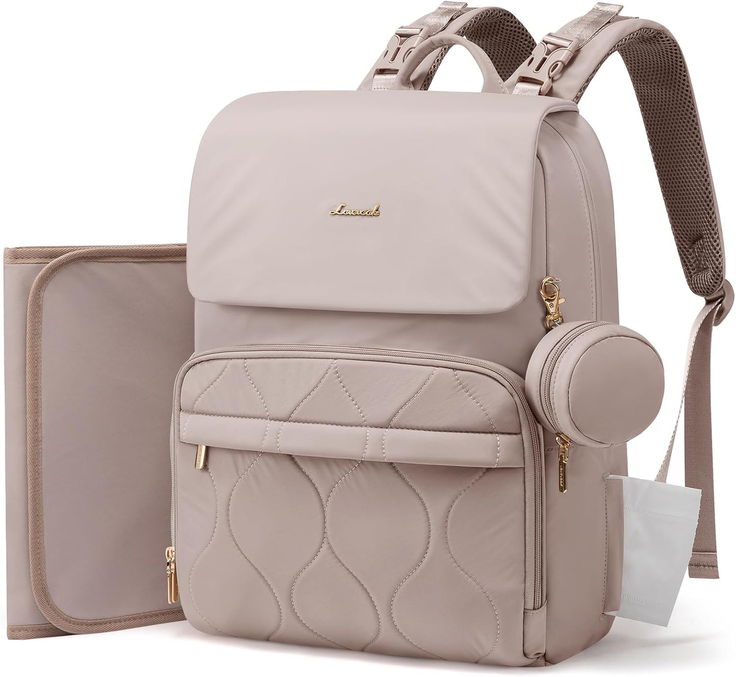 LOVEVOOK Diaper Bag Backpack, Baby Travel Bags for Boys & Girl, Toddler Waterproof Diaper Bag w/Changing Pad, Stroller Straps, Pacifier Case, Newborn Essentials Must Haves Mom