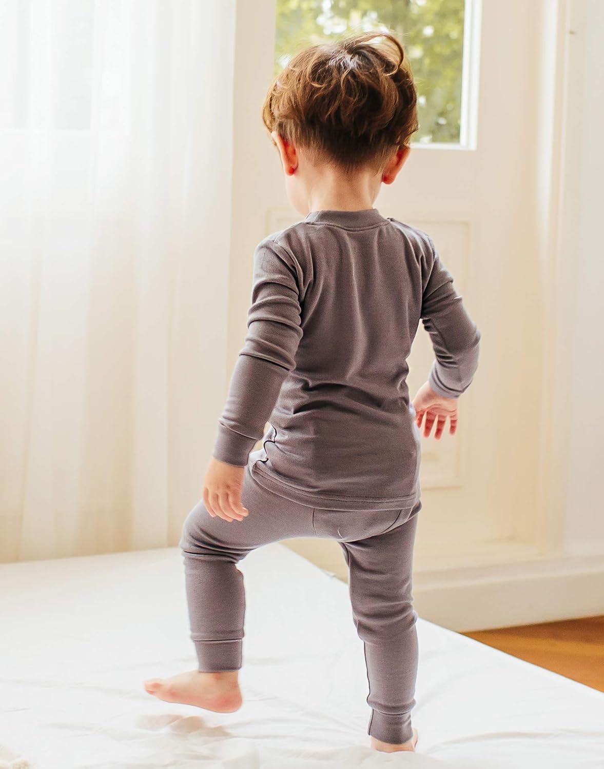 VAENAIT 6M-12Y Toddler Toddler Kids Toddler Girls Boys Soft Comfy Modal Tencel Solid Raglan Sleepwear Pajamas Pjs 2pcs Set