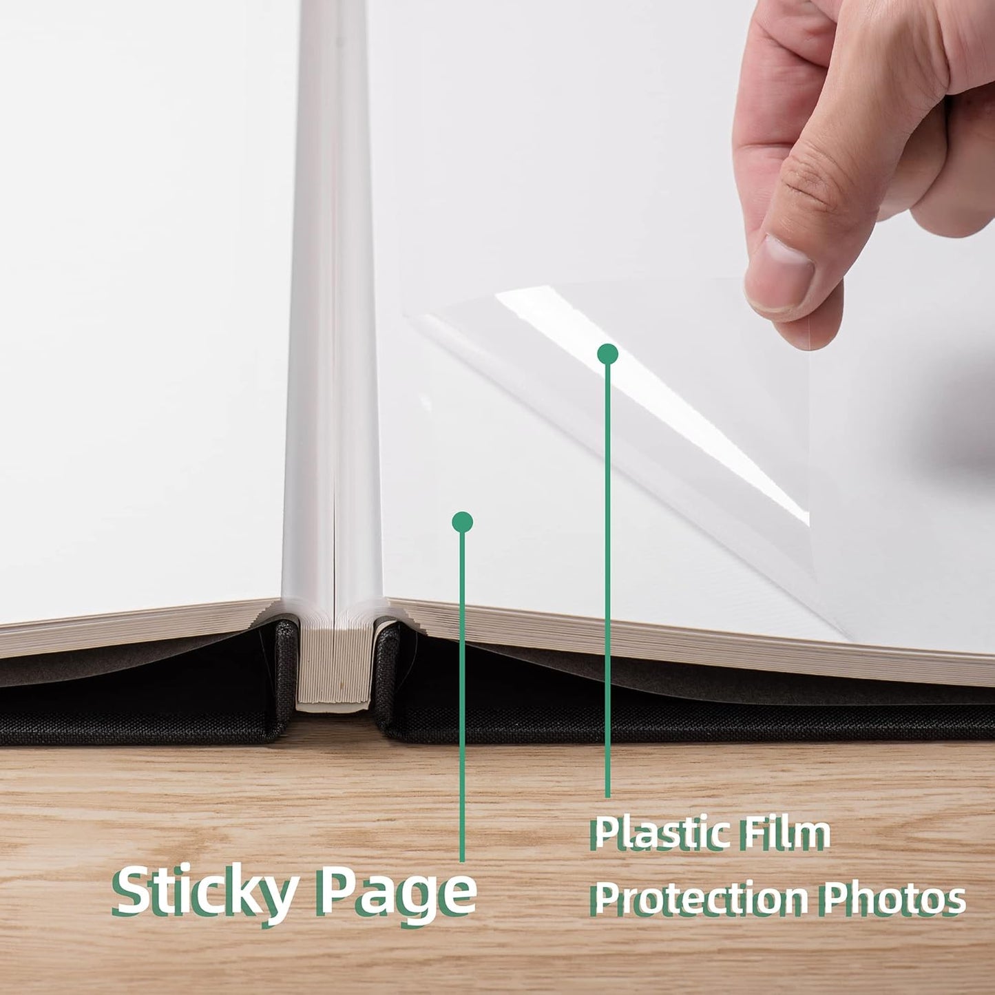 Large Photo Album Self Adhesive Scrapbook Album for 4×6 8×10 Pictures DIY Magnetic Linen Cover Album 60 Pages for Family Wedding Gifts with Metal Pen and Plastic Board