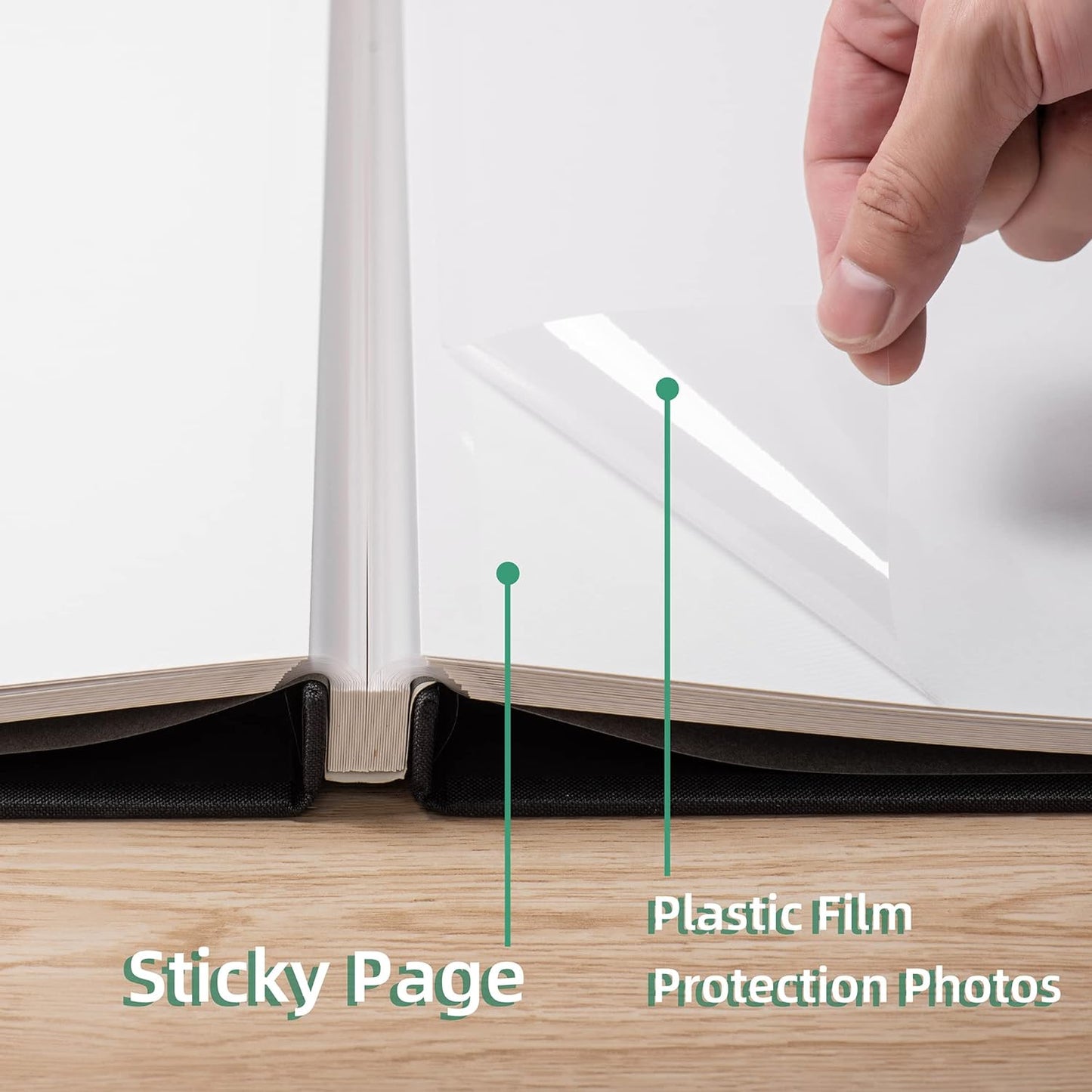 Large Photo Album Self Adhesive Scrapbook Album for 4×6 5×7 8×10 Pictures DIY Magnetic Linen Cover Album 40 Pages for Family Wedding Gifts with Metal Pen and Plastic