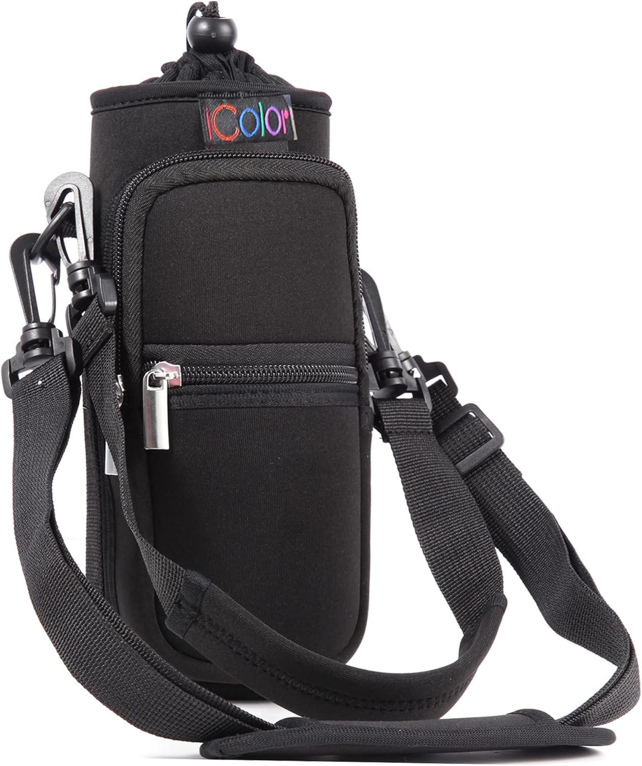 icolor Water Bottle Carrier Bag with Strap 25/32/40 oz Crossbody Bottle Holder with Phone Pocket Sling Sleeve Insulated Neoprene Water Bottle Pouch for Walking Travelling