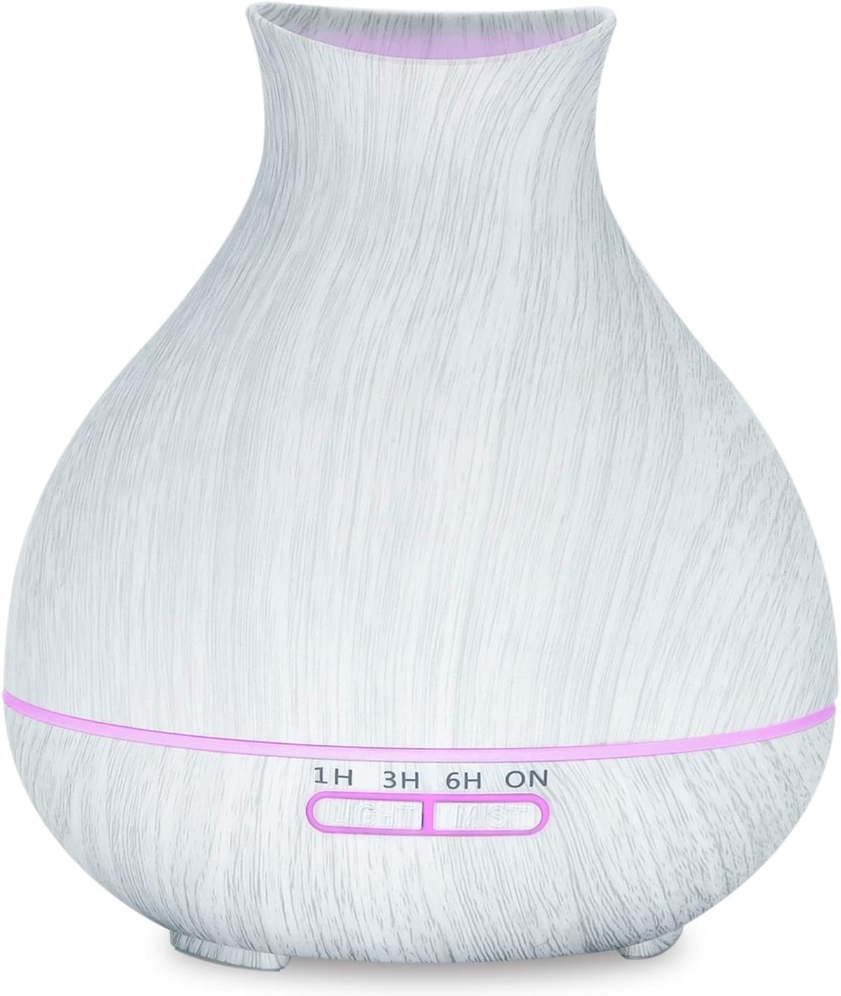 BZseed Aromatherapy Essential Oil Diffuser 550ml 12 Hours White Wood Grain Aroma Diffuser with Timer for Large Room, Home, Baby Bedroom, Waterless Auto Shut-Off, 7 Colors Lights Changing