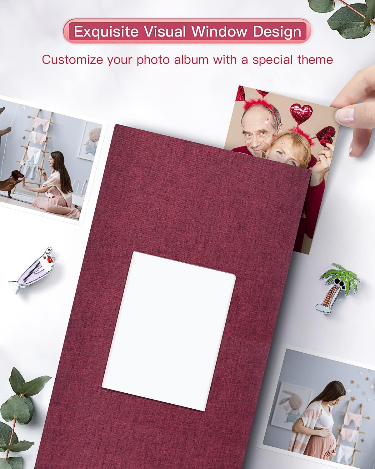popotop Photo Album 4x6-300 Photos Linen Cover Photo Books with 300 Horizontal Pockets,Slip-in Picture Albums for Family Wedding Anniversary Baby Vacation Pictures
