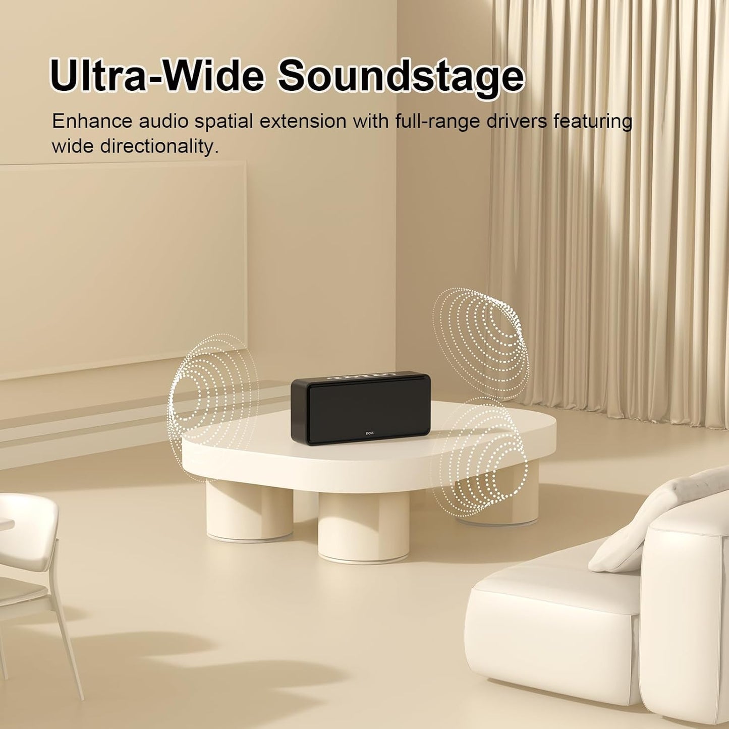 DOSS SoundBox XL Bluetooth Speaker with Subwoofer, 32W Loud Sound with Booming Bass, Dual DSP Technologies, 10H Playtime, USB-C, TWS, 2.1 Audio Channel for Home, Indoor and Office - Upgraded