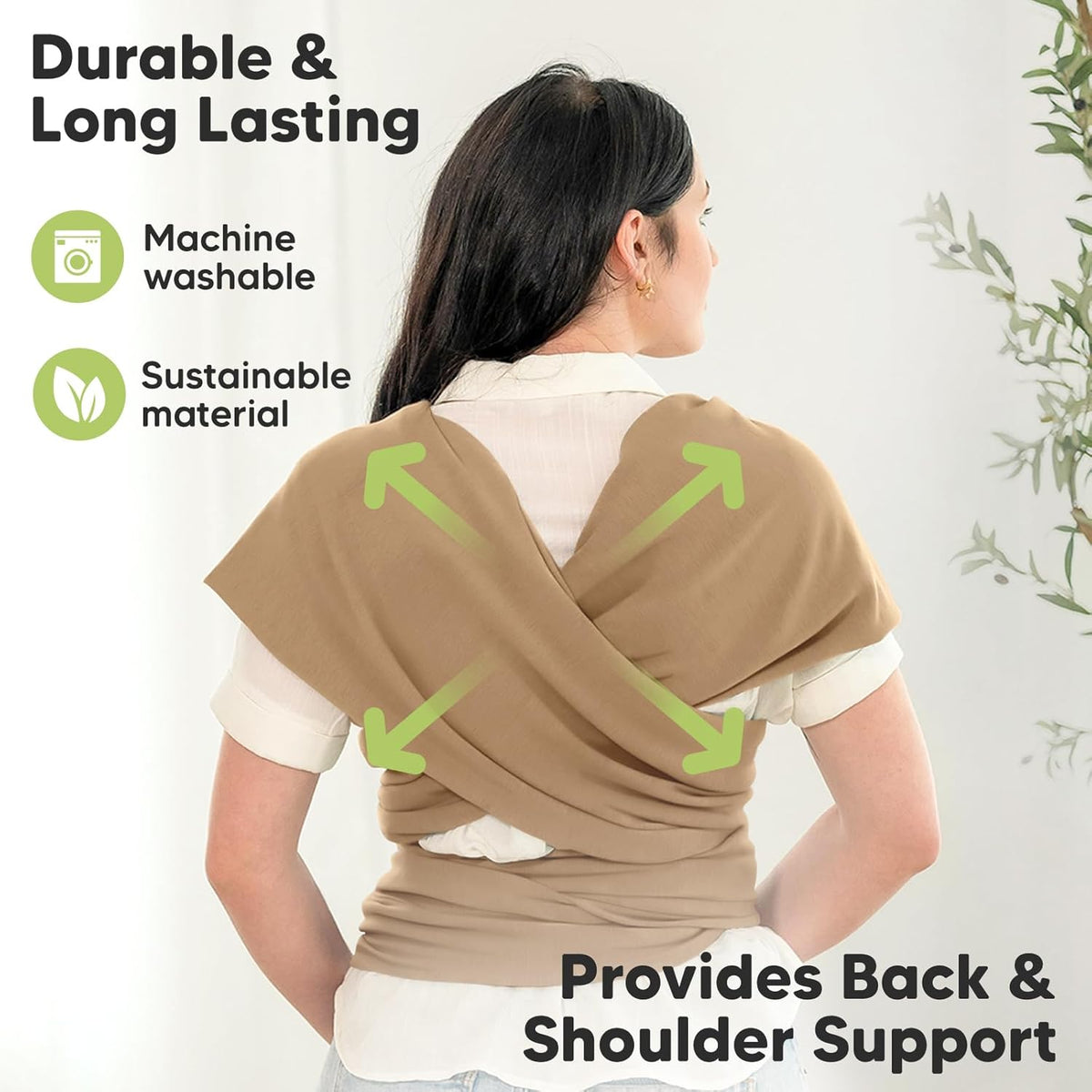 KeaBabies Baby Wrap Carrier - All in 1 Original Baby Carrier Newborn to Toddler Sling, Easy to Wear, Hands Free Bonding, Lightweight, Breathable Infant Wraps (Warm Hearth)