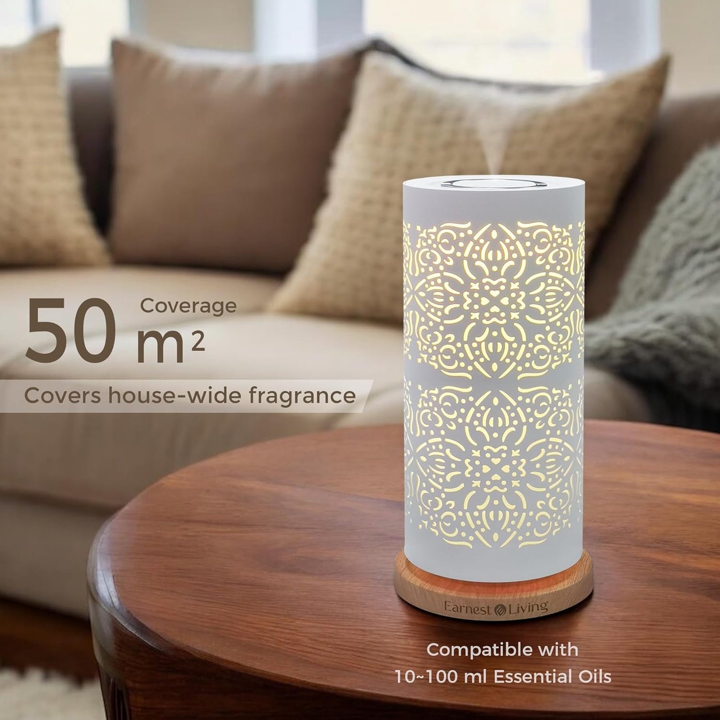 Earnest Living Waterless Diffuser 100ml Nebulizing Diffusion System for Studio Home Office Hotel Spa