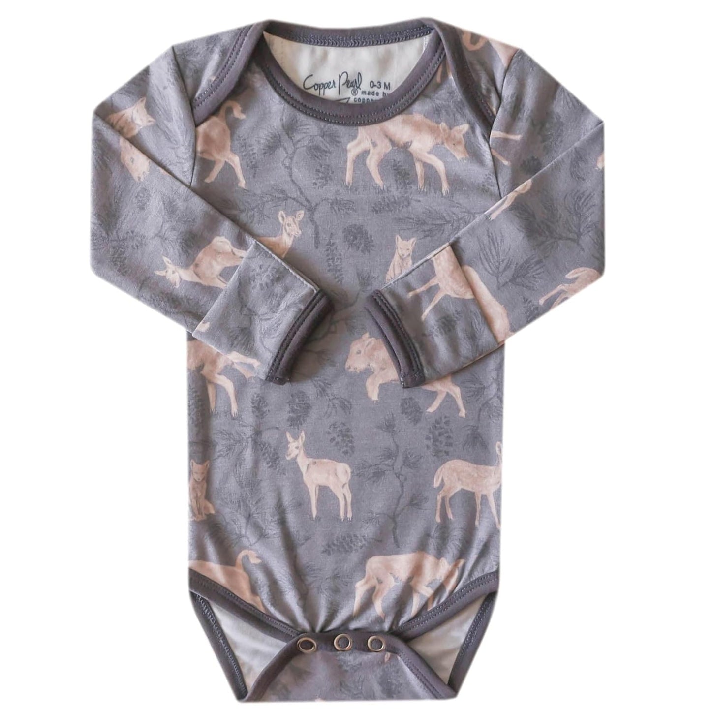 Copper Pearl Long Sleeve Bodysuit Baby: Ultra Soft Baby for Newborns, Boys, and Girls - Stylish, Comfortable, Overlap Shoulders, Premium Knit Fabric - 3-6 Months, Timber